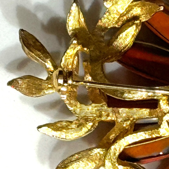 Brilliant MCM Unique Enamel Mixed Metals Flower Brooch * MINT - Picture 6 of 6